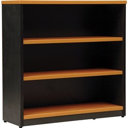 LOGAN BOOKCASE 900X900 3 Shelf Beech & Ironstone **FR8 CHARGES APPLY**