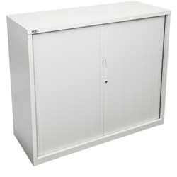 GO TAMBOUR DOOR CUPBOARD White Satin H1016xW900xD470mm