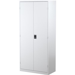STEELCO STATIONERY CUPBOARD 4 Shelf White Satin H2000xW914xD463mm