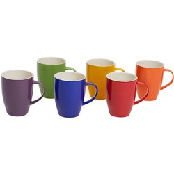 CONNOISSEUR COLOURED MUGS Assorted 300ml Polished Colors SET