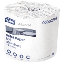 TORK ADVANCED TOILET PAPER 2PLY 400 CTN48 ROLLS  0000234