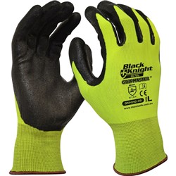 BLACK KNIGHT GRIPMASTER GLOVE HiVis Yellow Nylon Xlge Min12