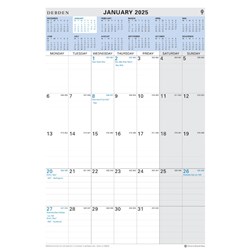 COLLINS CALENDAR SERIES WIRO WALL PLANNER 394x577mm ECH1