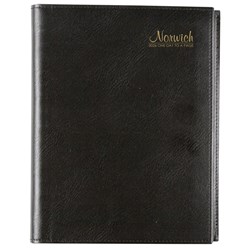 CUMBERLAND NORWICH DIARY A4 DTP 1/4Hr BLACK 41S - 2024