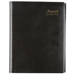 CUMBERLAND NORWICH DIARY A4,2 Day To Page, 1Hr, Black - 2021