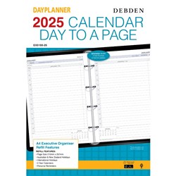 DAYPLANNER A4 DESK EDITION REFILLS - 4 RING Daily Dated (1 year)