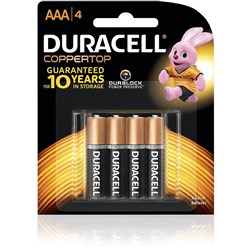 DURACELL COPPERTOP BATTERY AAA - Pack of 4