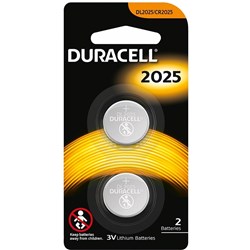 DURACELL SPECIALITY BUTTON Battery DL2025 Lithium Pack of 2