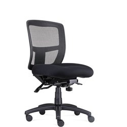RAPIDLINE OPERATOR CHAIR Ergonomic Mesh Black Fabric Seat, Black Mesh