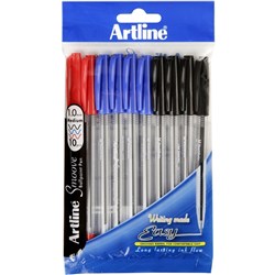 ARTLINE SMOOVE BALLPOINT PEN 1mm Assorted Box of 10