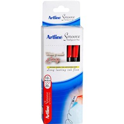 ARTLINE SMOOVE BALLPOINT PEN 1mm Red Box of 20