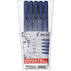 PILOT DRAWING PEN SWN-DR-S5N-B Black Assorted Nib Pack 5