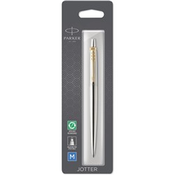 PARKER JOTTER BALLPOINT PEN Stainless Steel Gold Trim