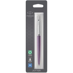 PARKER JOTTER BALLPOINT PEN Victoria Violet Chrome Trim Blue