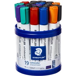 STAEDTLER 351 LUMOCOLOUR Whiteboard Marker Bullet Tip 19 Assorted