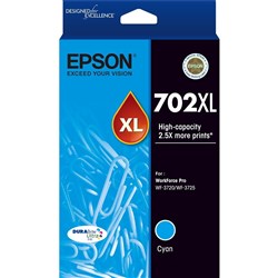 EPSON 702XL CYAN INK CARTRIDGE T3452 950PGS @ 5% #702CXL