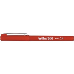 ARTLINE 200 FINELINER PENS 0.4mm Dark Red Pack of 12