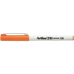 ARTLINE 210 FINELINER PENS 0.6mm Orange Pack of 12