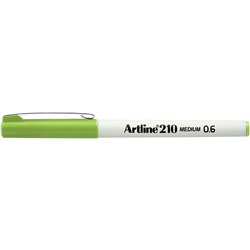 ARTLINE 210 FINELINER PENS 0.6mm Lime Green Pack of 12