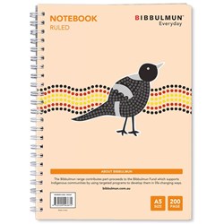 BIBBULMUN SPIRAL NOTEBOOK A5 200 Pages Side Bound Ruled