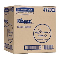 KLEENEX EXECUTIVE 4720 FACIAL TISSUE 2 PLY BOX 100 CTN 48