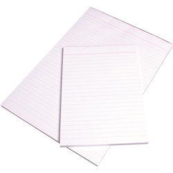 OFFICE PADS BANK WPR011 LINED A4 297x210mm Ruled White 100 Leaf (141304)