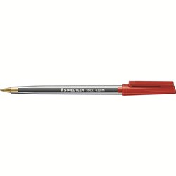 PEN STAEDTLER 430 STICK MED RED SOLD AS BOX OF 10