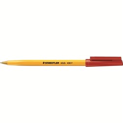 PEN STAEDTLER 430 STICK FINE RED SOLD AS BOX OF 10