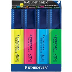 STAEDTLER CLASSIC HIGHLIGHTER Textsurfer Assorted Wallet 4