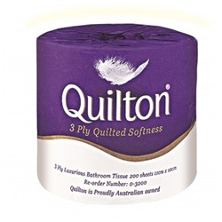 QUILTON 3PLY PREMIUM TOILET ROLL. CARTON 48. IND WRAPPED
