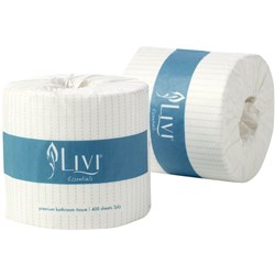 LIVI ESSENTIALS 2PLY TOILET ROLL 400 SHEETS CARTON 48