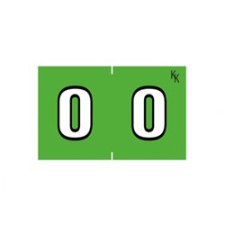 KOLOR KODE NUMERIC "NO 0" 24MM SIDE TAB LABELS ROLL 500