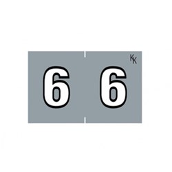 KOLOR KODE NUMERIC "NO 6" 24M SIDE TAB LABELS. ROLL.500