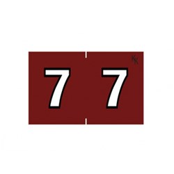 KOLOR KODE NUMERIC "NO 7" 24MM SIDE TAB LABELS ROLL 500