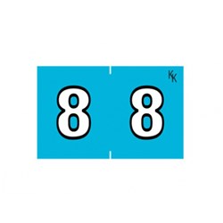 KOLOR KODE NUMERIC "NO 8" 24M SIDE TAB LABELS. ROLL.500