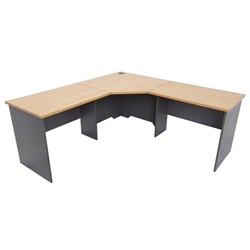 CORNER WORKSTATION 1500 X 1500 BEECH / IRONSTONE