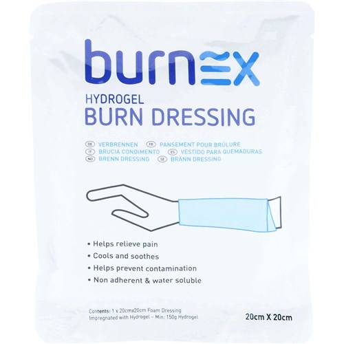 First Aid Burnex Burn Hydrogel Dressing 20 x 20cm Office Mart