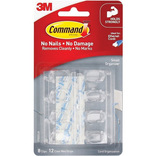 Cleaning & Cables COMMAND CLEAR SMALL CORD CLIPS 17302CLR PK8