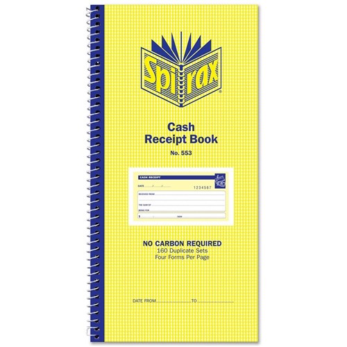 Business books spirax cash receipt book 4tv 553 office mart
