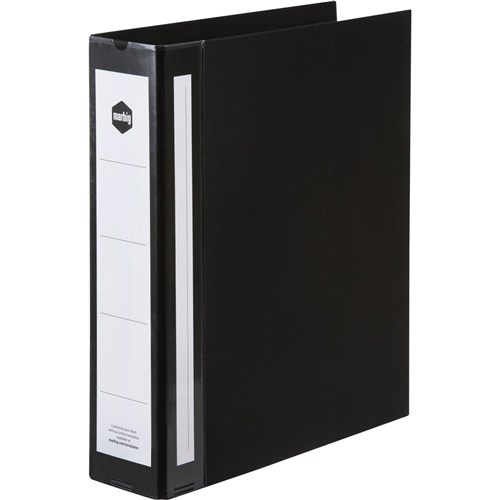 Binders & Folders - DELUXE PVC BINDERS A4 4 'D' 50mm Black - Office Mart