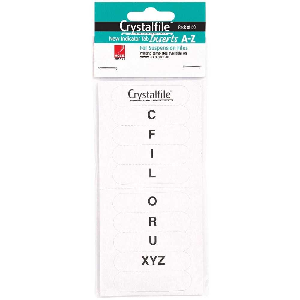 Filing & Storage - SUSPENSION FILE INSERTS A-Z WHITE PK60 (ROUNDED EDGE ...