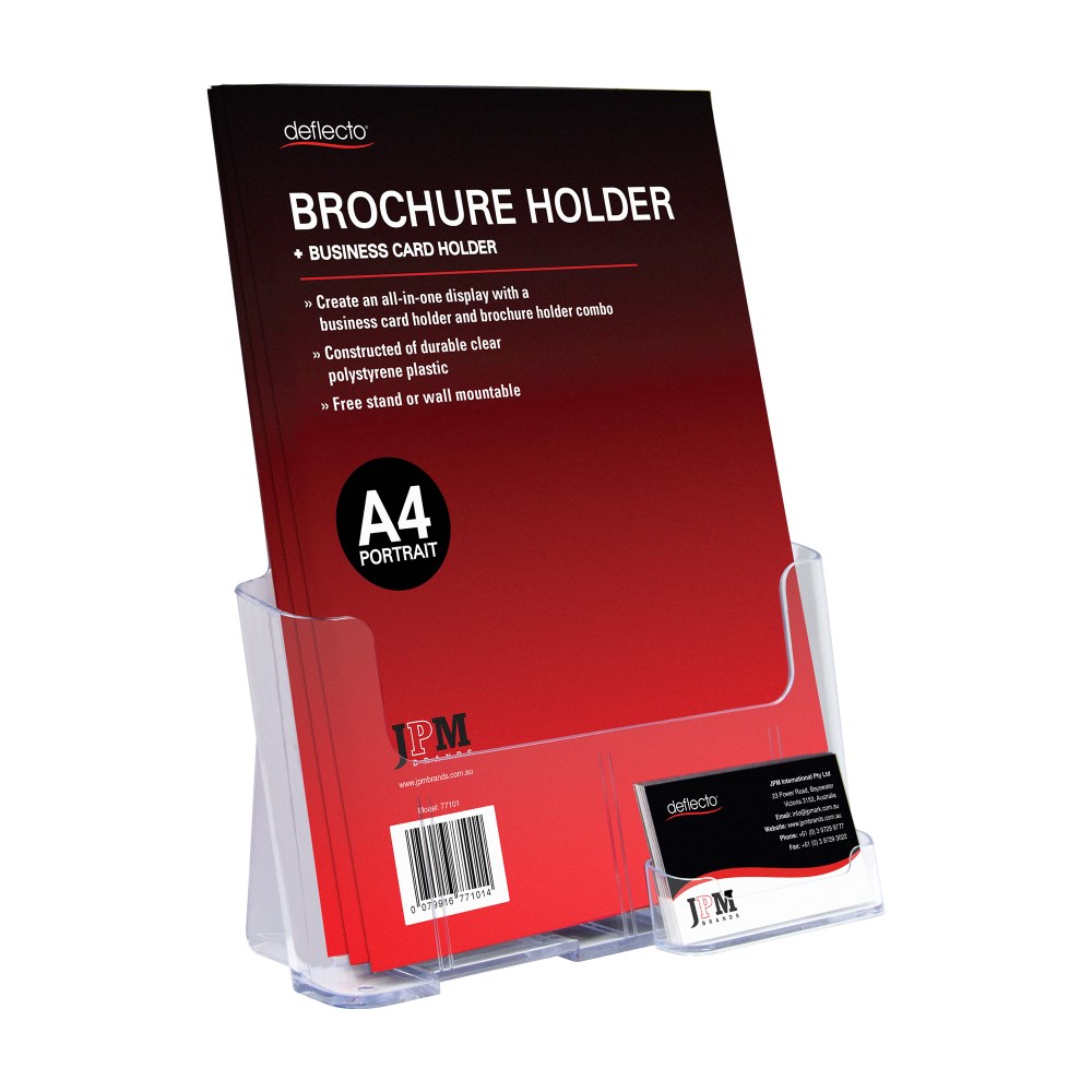 Brochure Holders - DEFLECTO A4 BROCHURE HOLDER WITH BUSINESS CARD ...